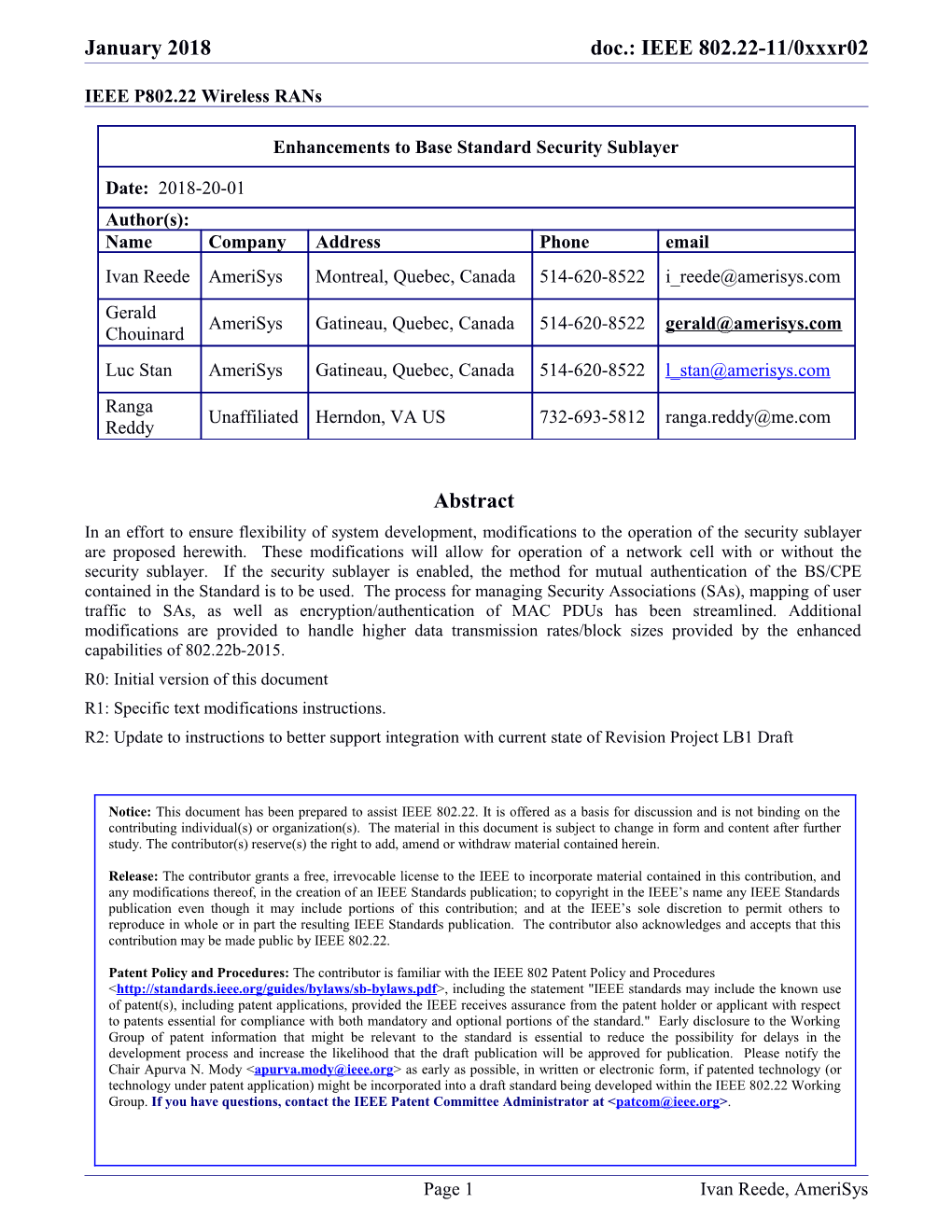 Instructions Required to Modify the IEEE 802.22/D1.0