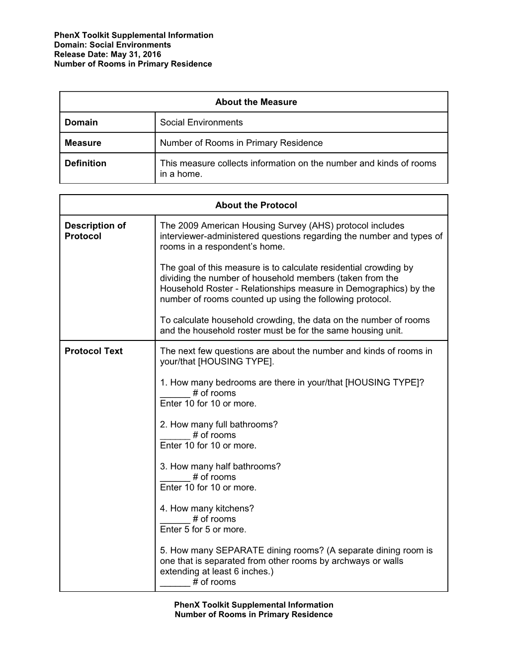 Phenx Toolkit Supplemental Information s3