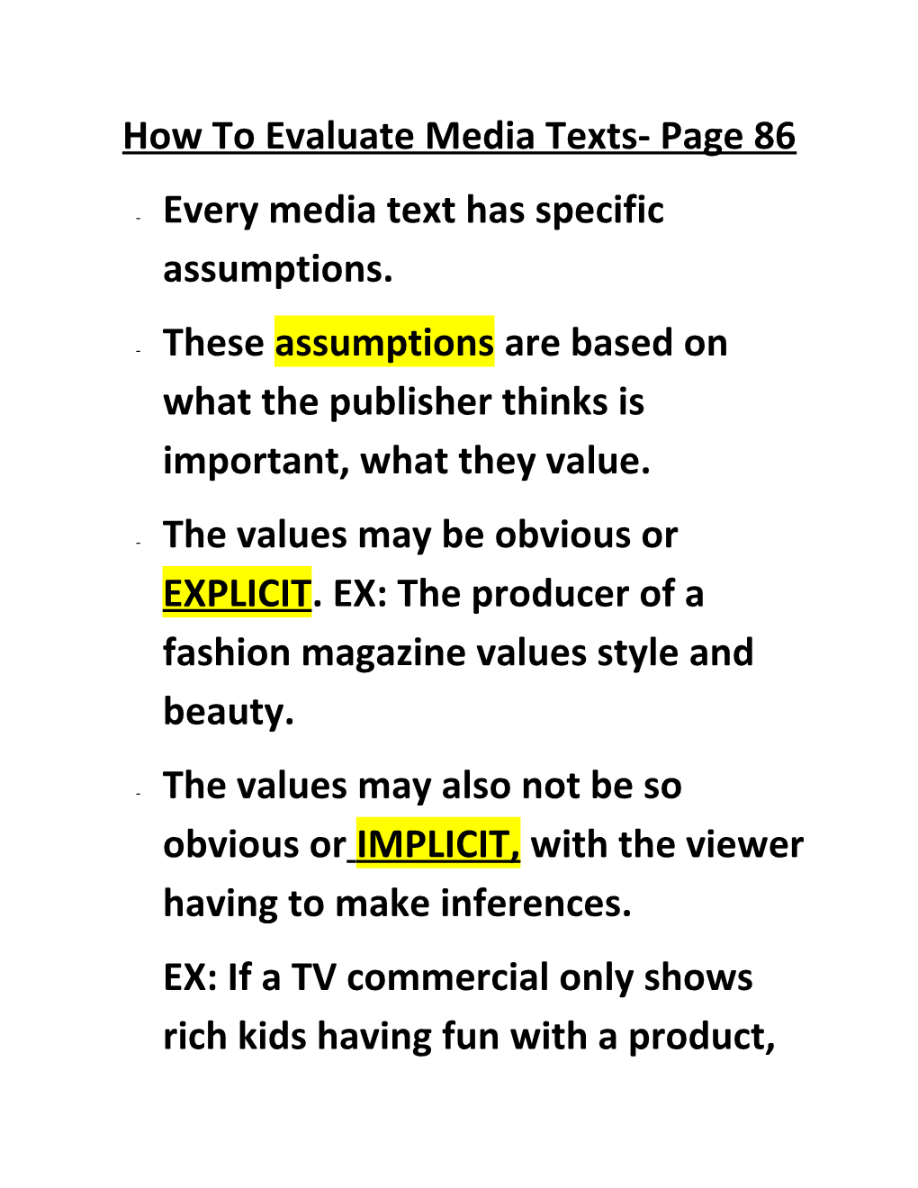 How to Evaluate Media Texts- Page 86