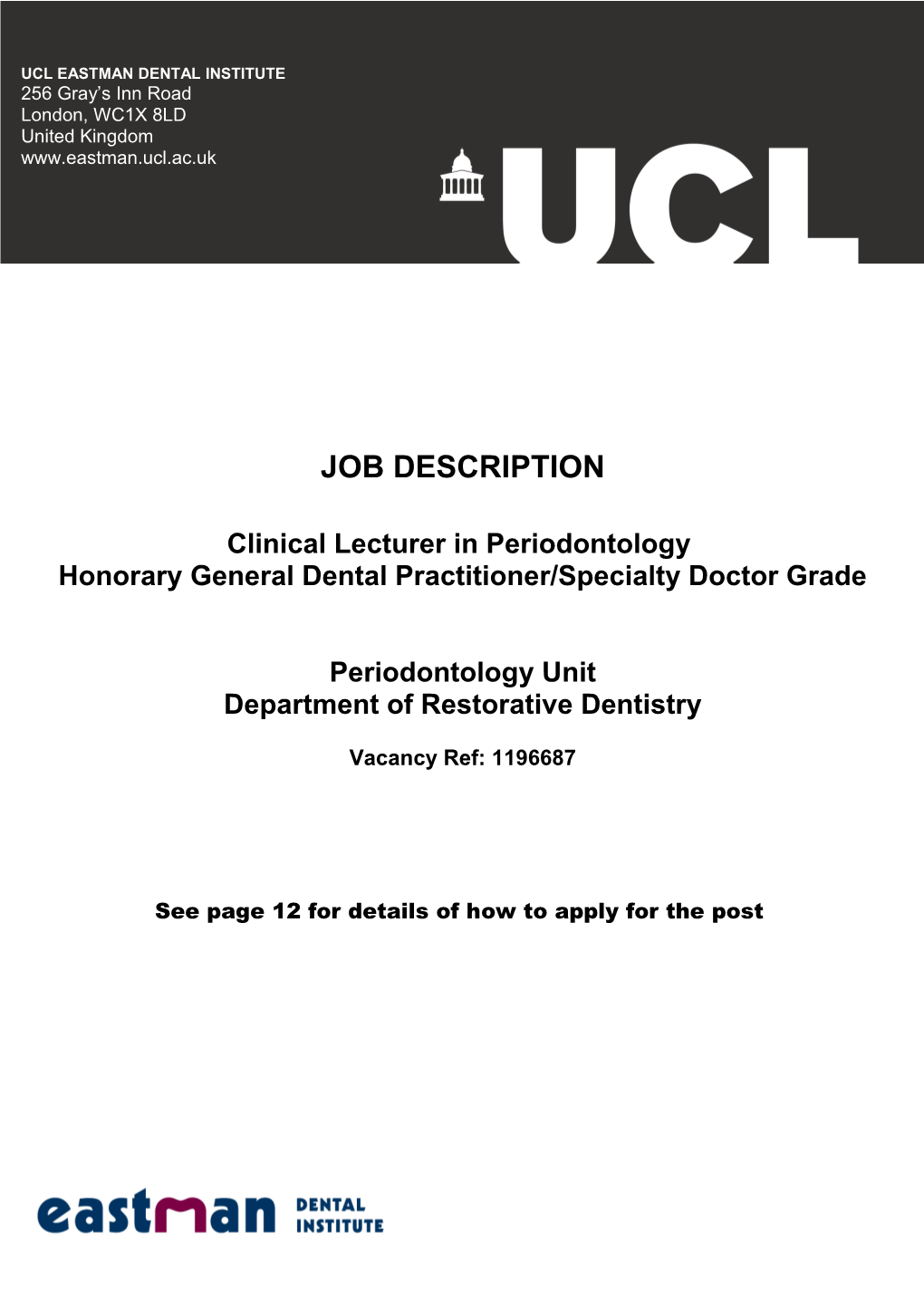 Honorary General Dental Practitioner/Specialty Doctor Grade