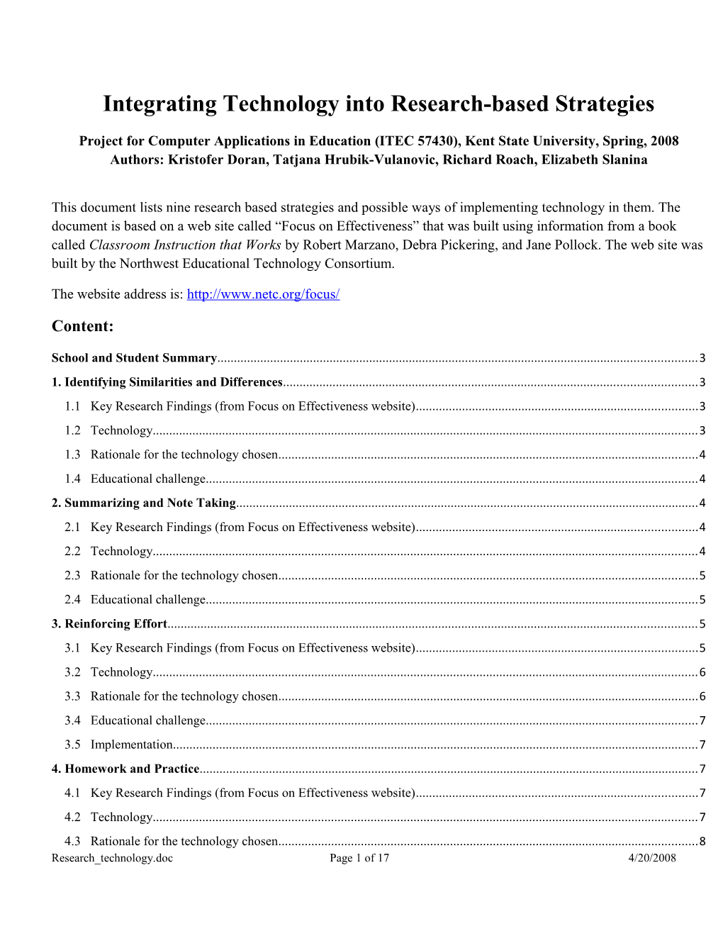 Integrating Technology Into Research-Based Strategies