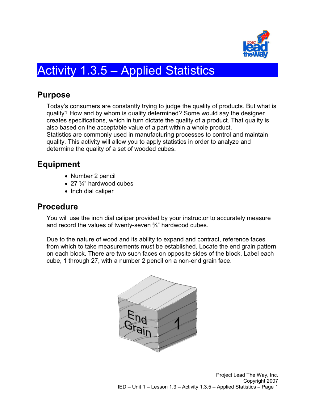 Activity 1.3.6 - Applied Statistics