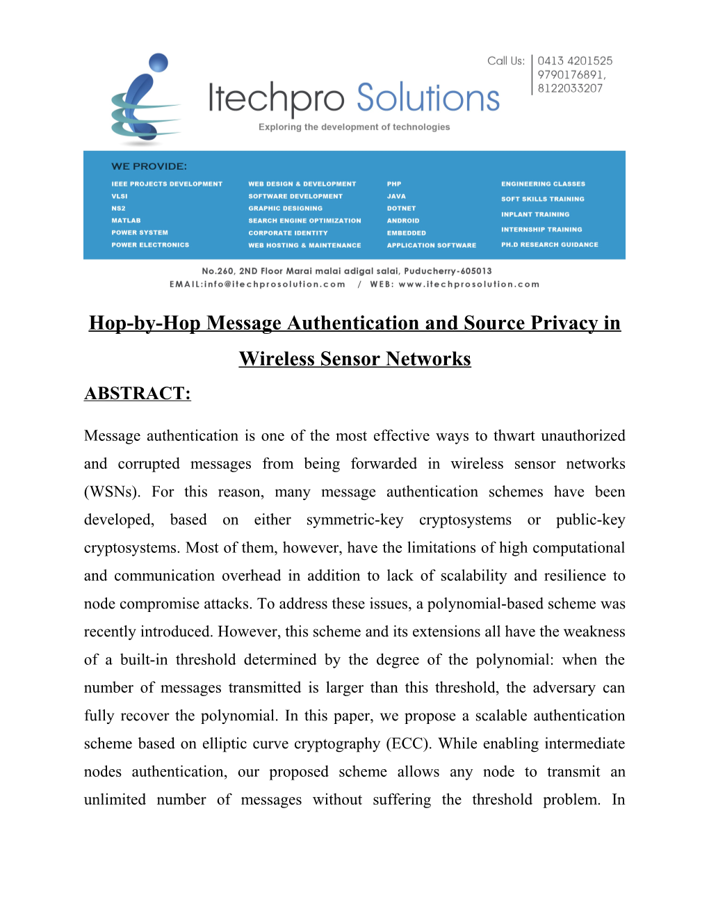 Hop-By-Hop Message Authentication and Source Privacy in Wireless Sensor Networks