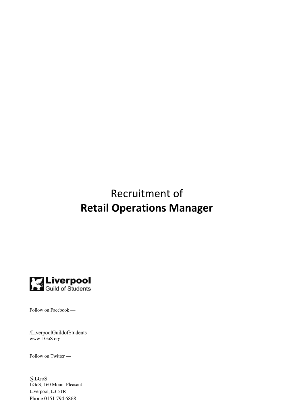 Retail Operations Manager