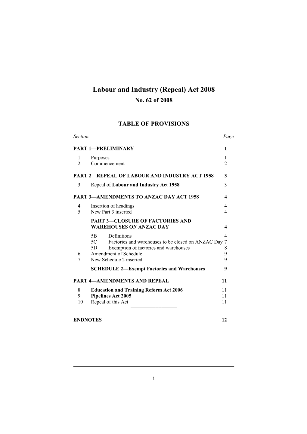 Labour and Industry (Repeal) Act 2008