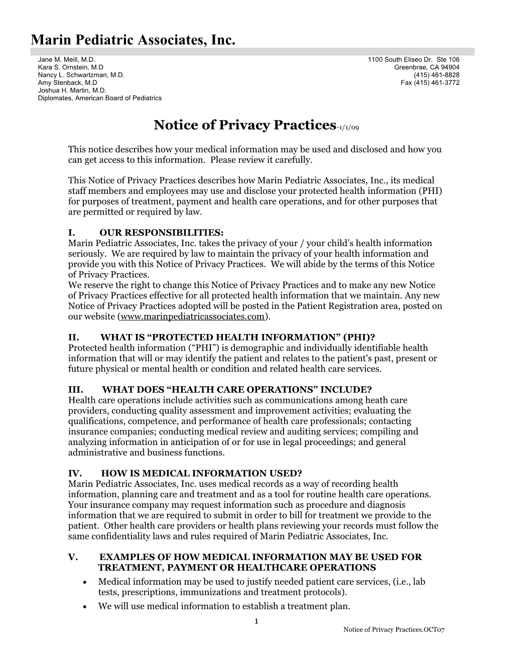 Notice of Privacy Practices s22
