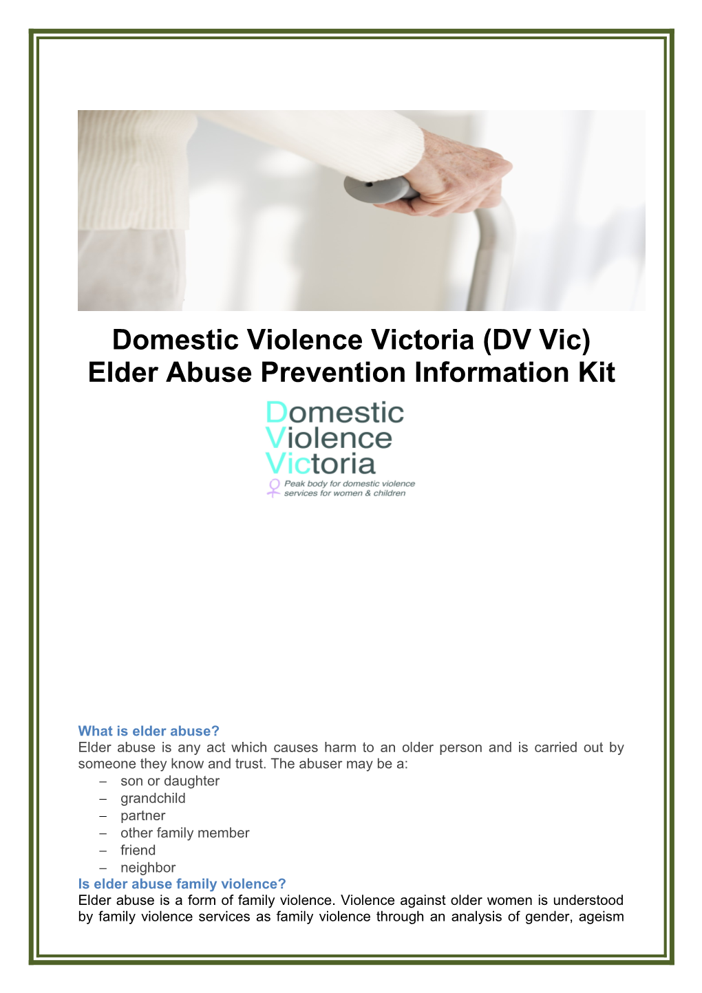 Domestic Violence Victoria (DV Vic)
