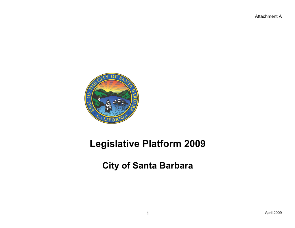 Iii. City of Santa Barbara 2009 Legislative Platform
