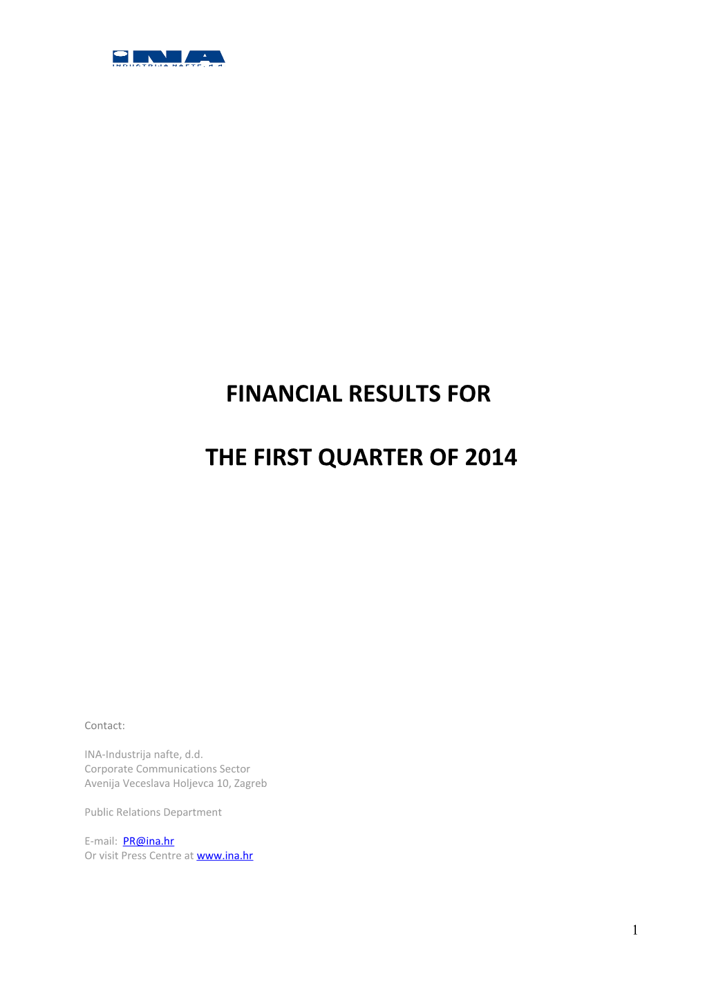 Financial Results For