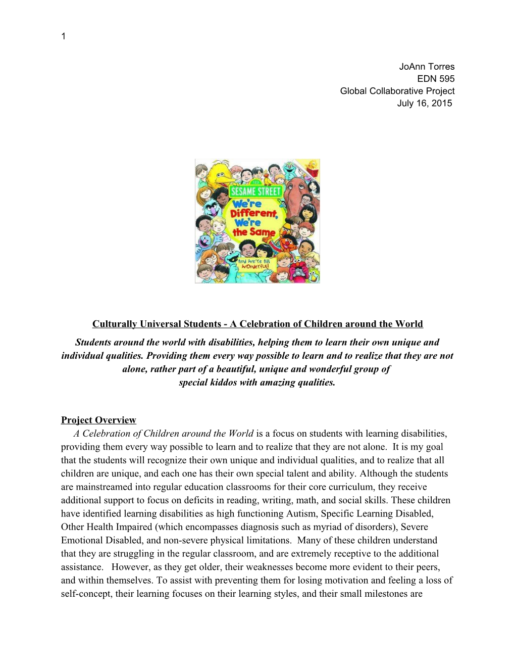 Culturally Universal Students - a Celebration of Children Around the World