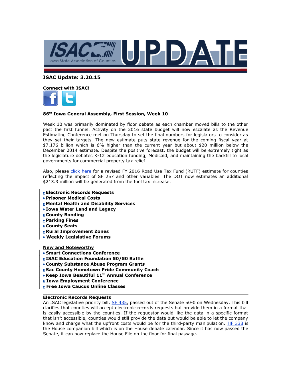 ISAC Legislative Update