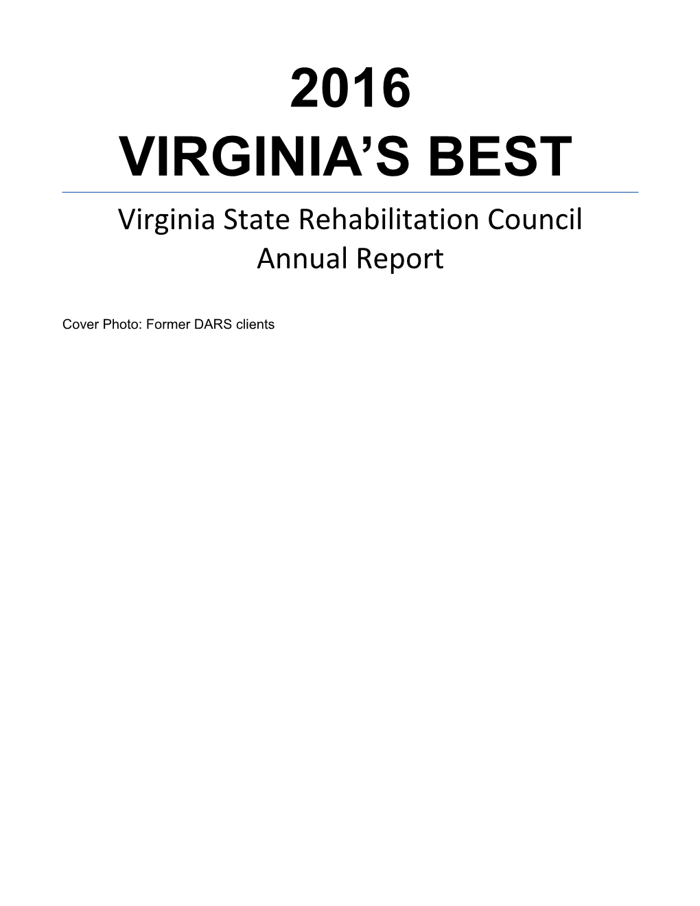 State Rehabilitation Council Annual Report 2016