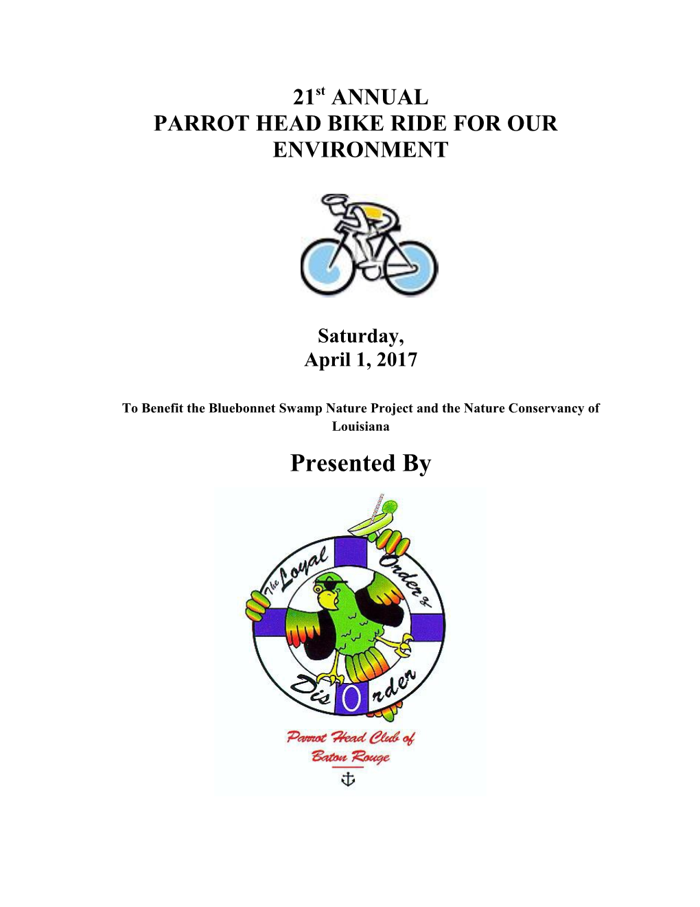 Parrot Head Bike Ride for Our Environment