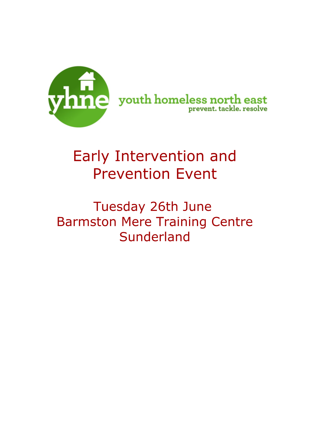 Early Intervention and Prevention Event