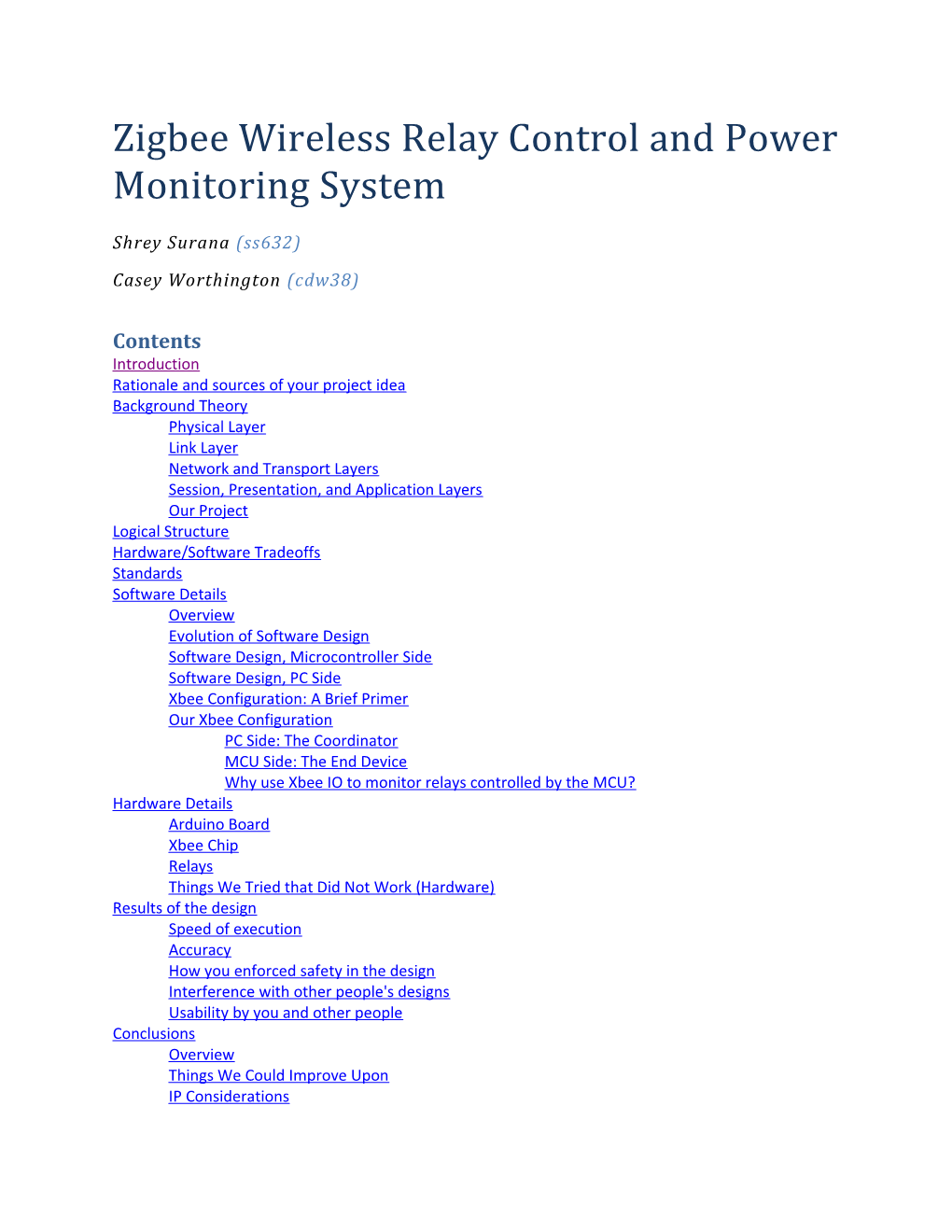 Zigbee Wireless Relay Control and Power Monitoring System