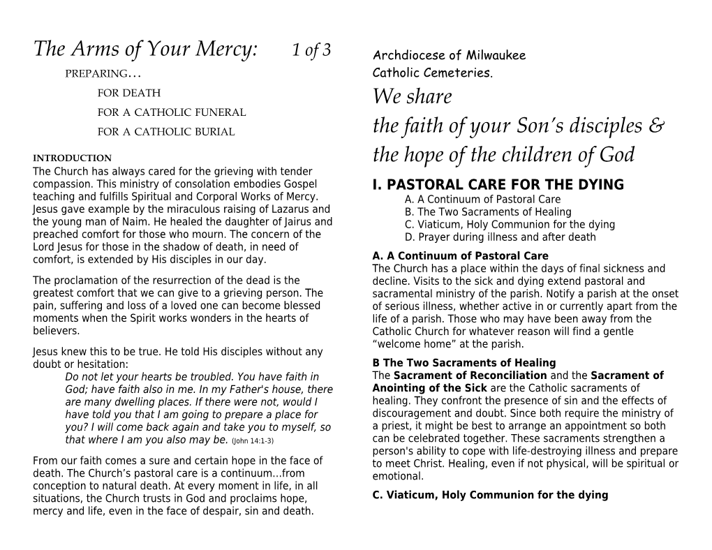 The Arms of Your Mercy: 1 of 3