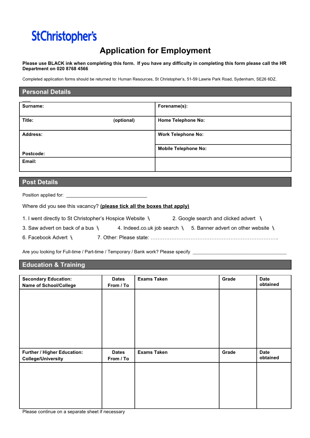 Application for Employment s1