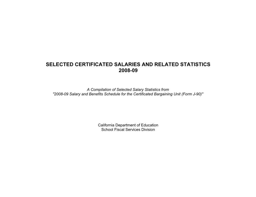 Certificated Salaries and Benefits 2008-09 - Certificated Salaries & Benefits (CA Dept
