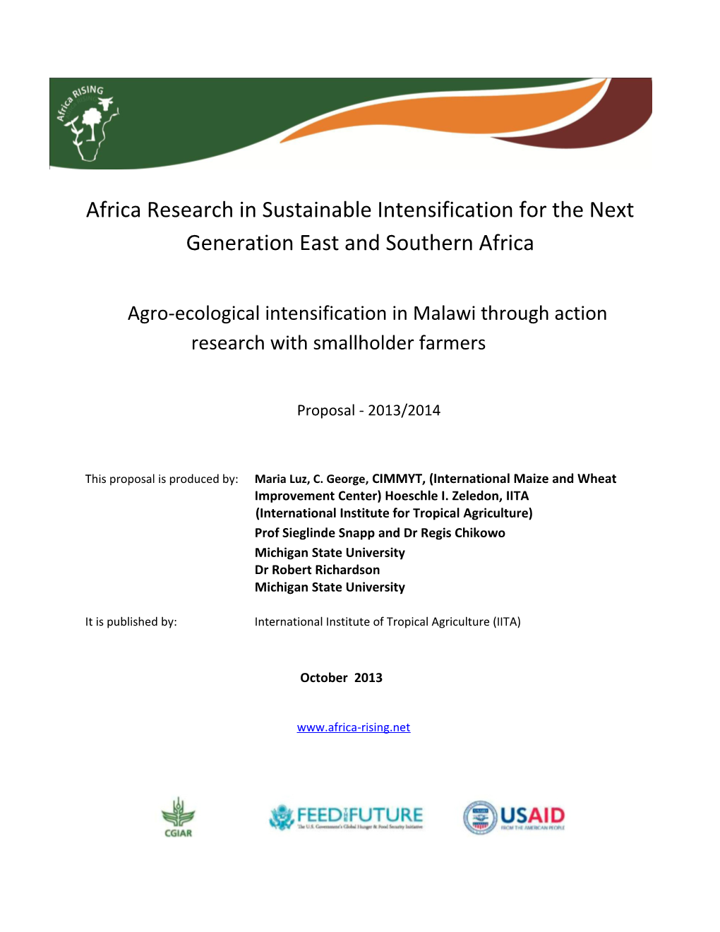 Agro-Ecological Intensification in Malawi Through Action