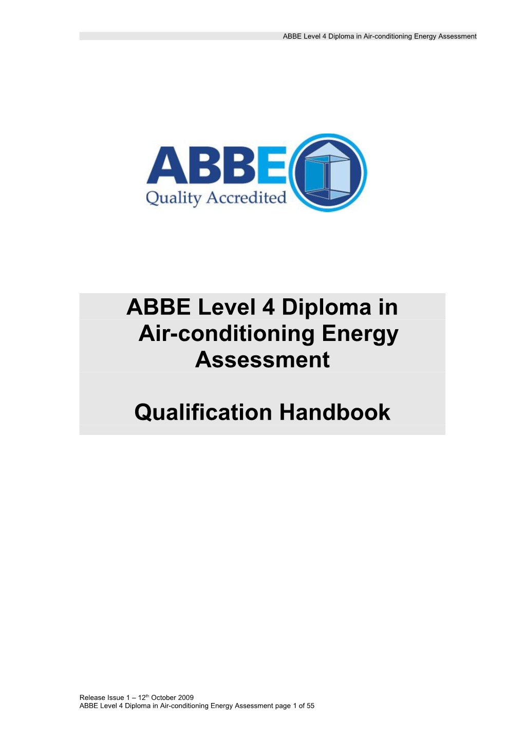 ABBE ACEA Qualification Handbook