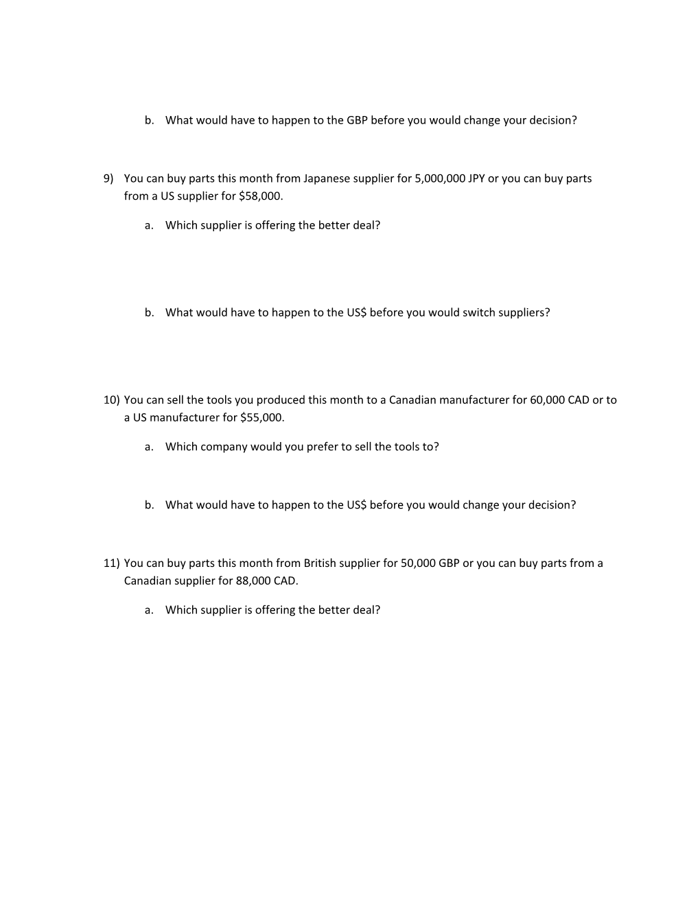 International Financial Management Intro and Chapter 3 Questions