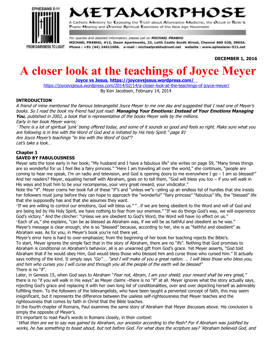 A Closer Look at the Teachings of Joyce Meyer