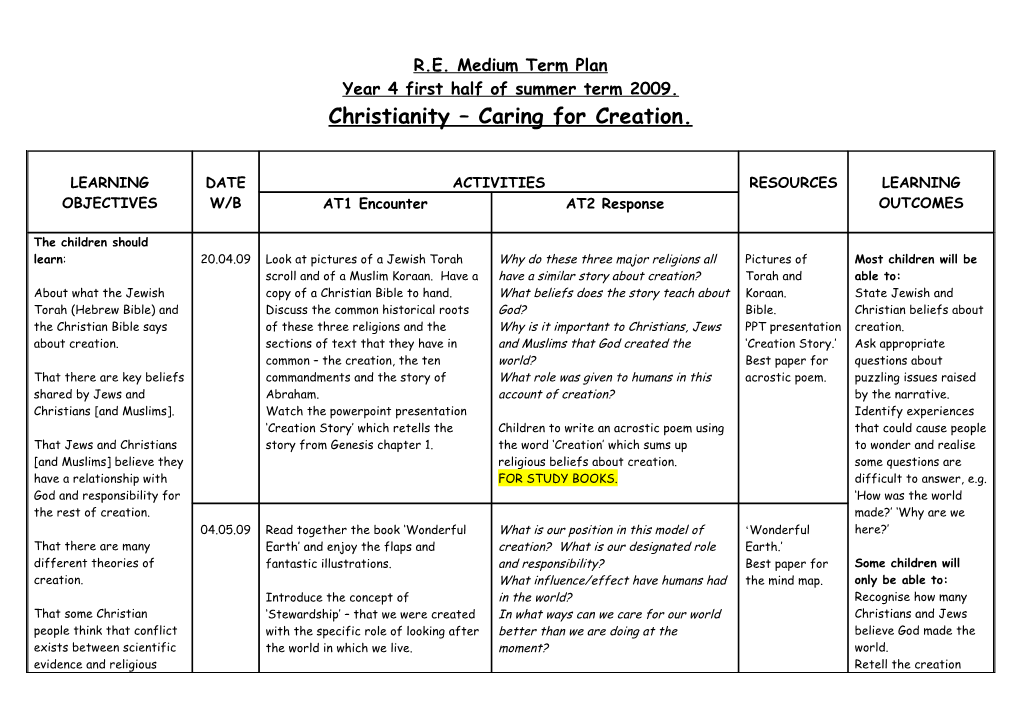 (Subject) Medium Term Plan Year 5 (Term) 2008