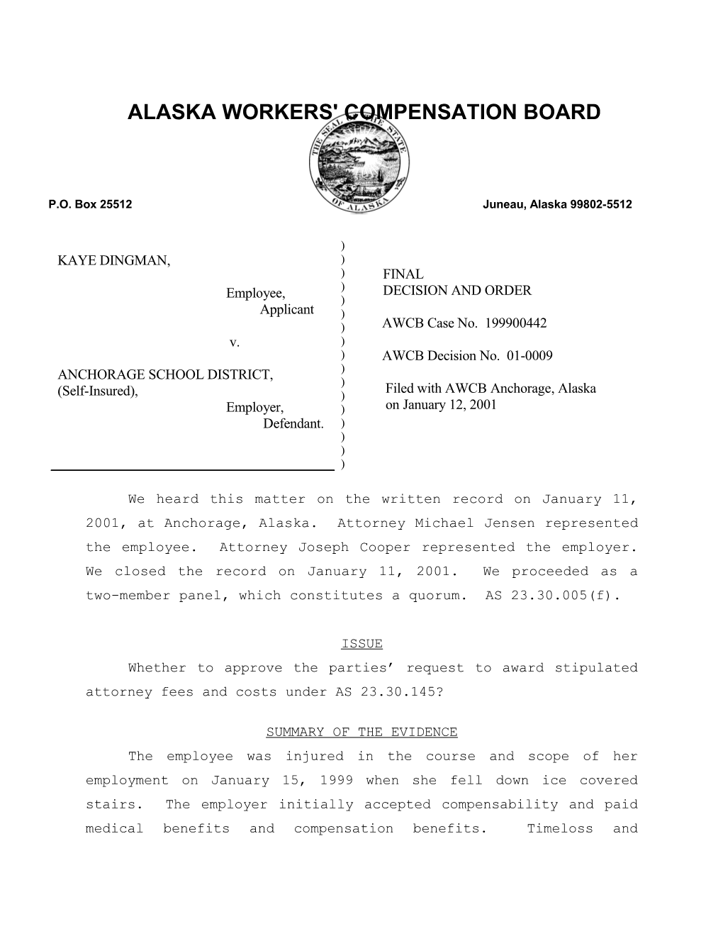 Alaska Workers' Compensation Board s29