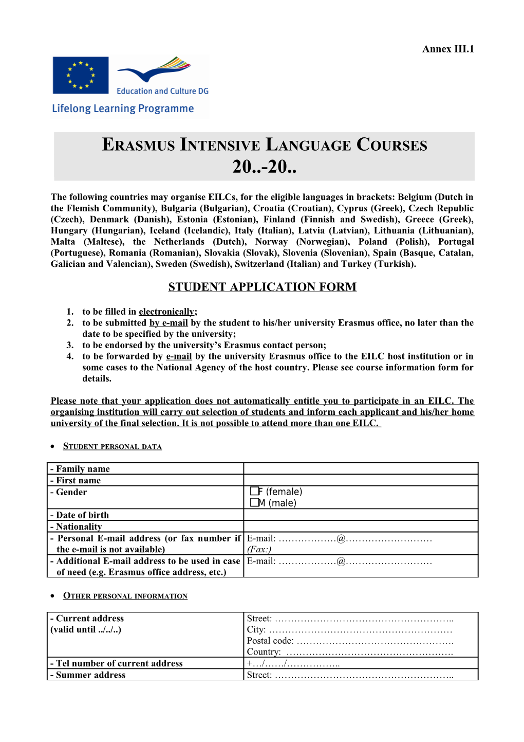 Erasmus Intensive Language Courses