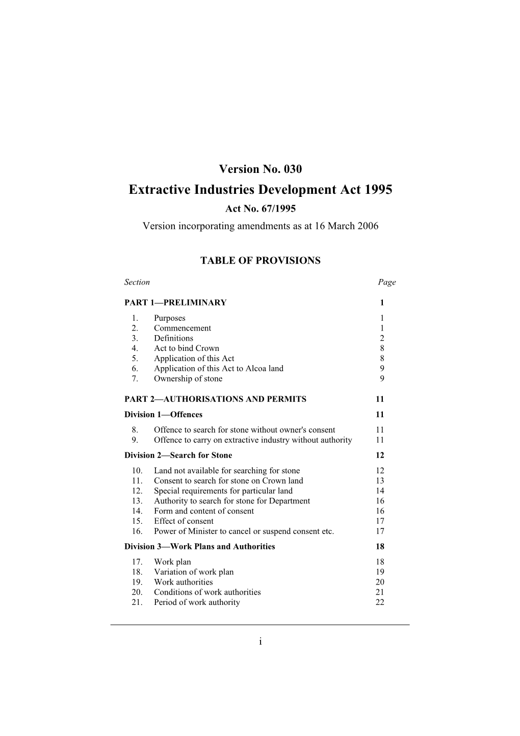 Extractive Industries Development Act 1995