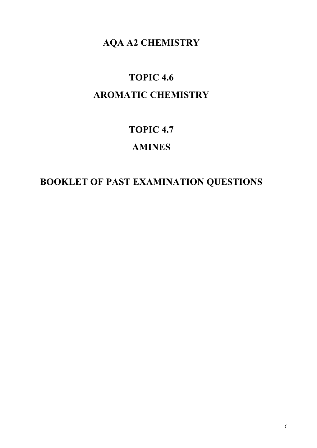 Booklet of Past Examination Questions