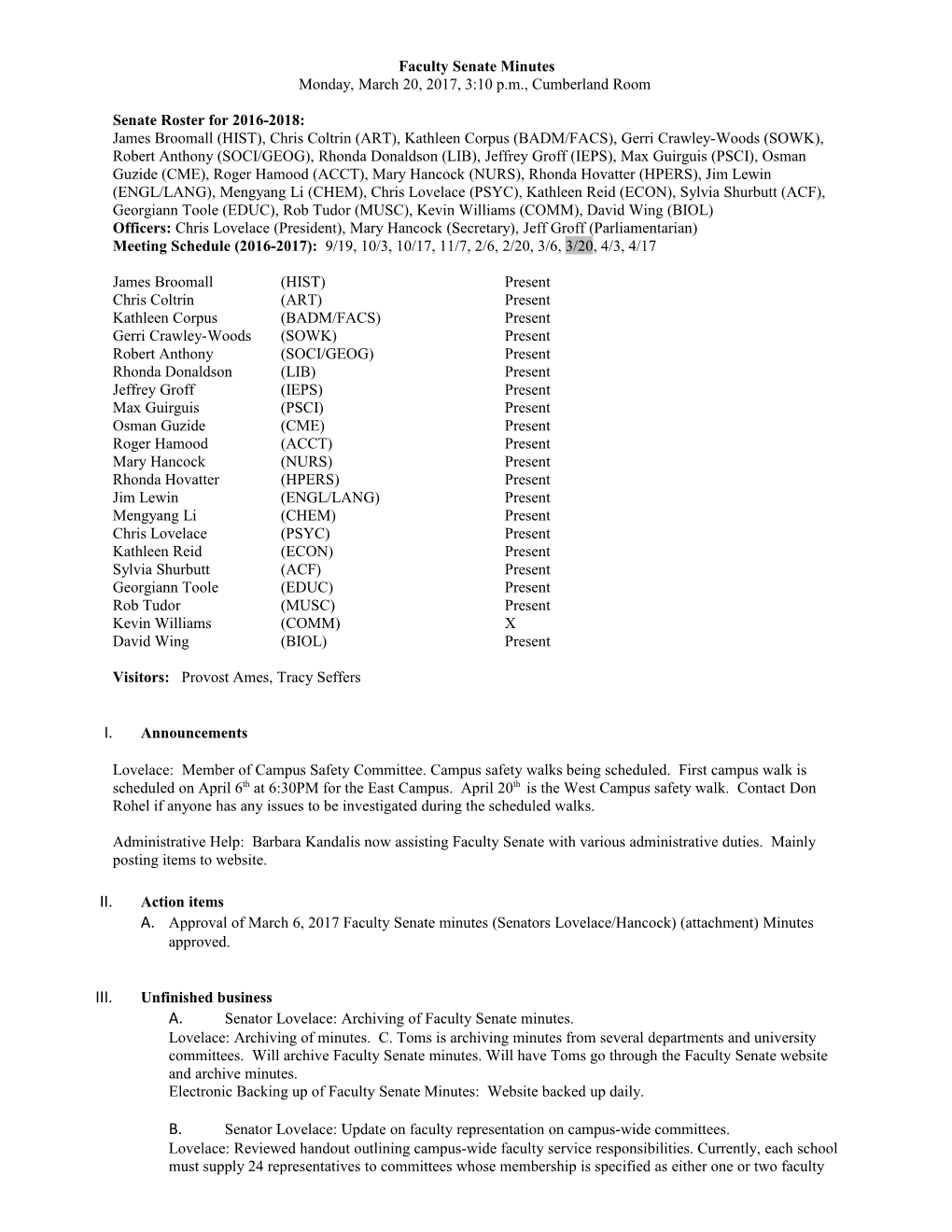 Faculty Senate Agenda Page 2 of 5