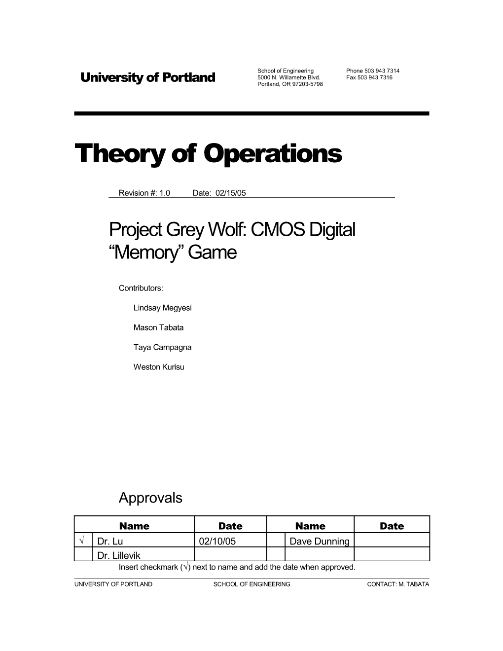 Theory of Operations s2