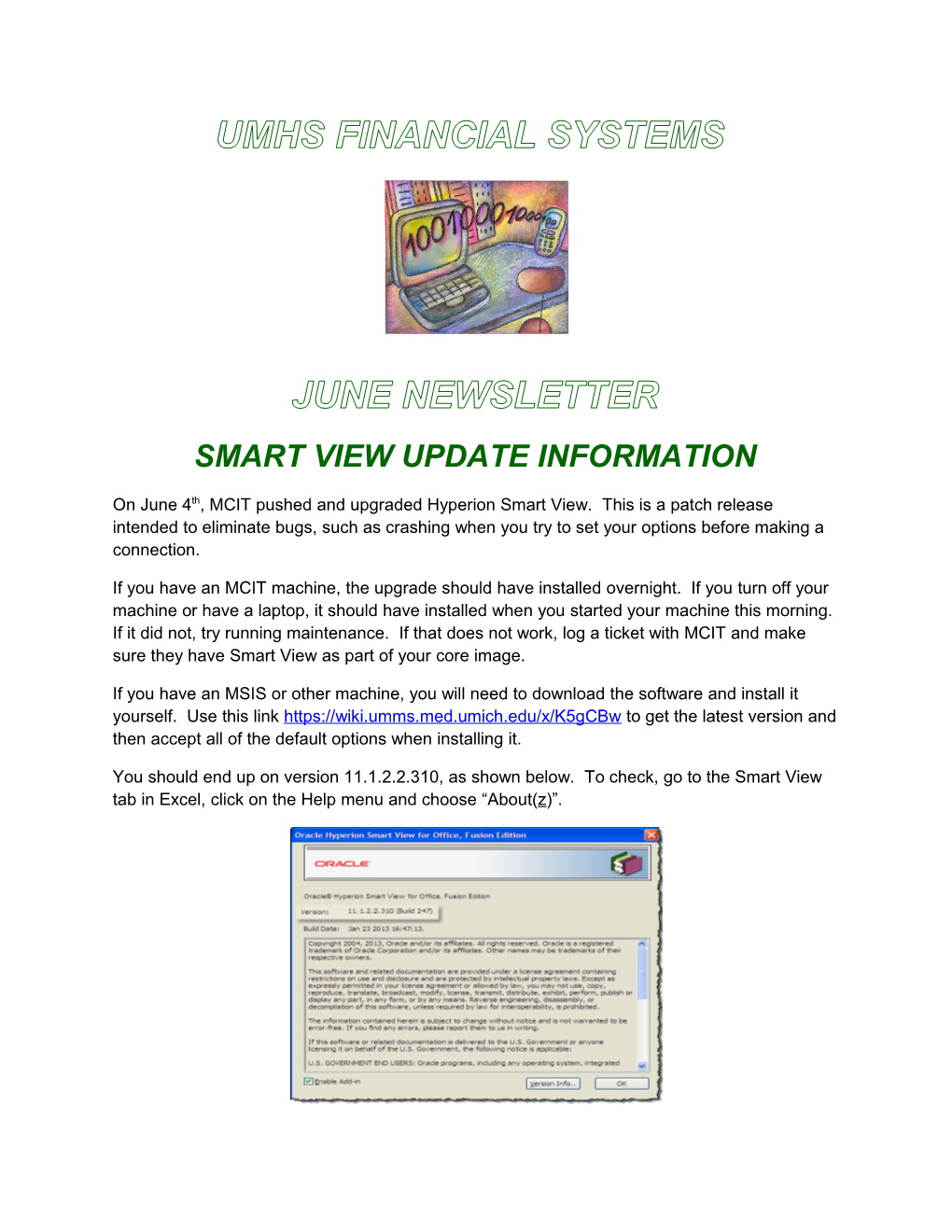 Smart View Update Information