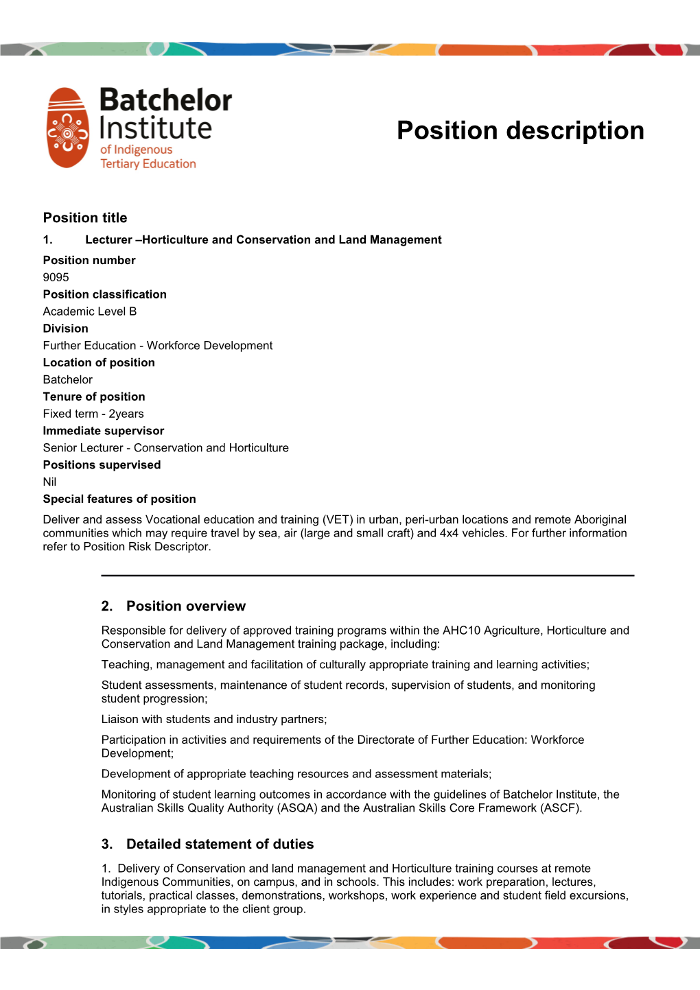 Lecturer Horticulture and Conservation and Land Management