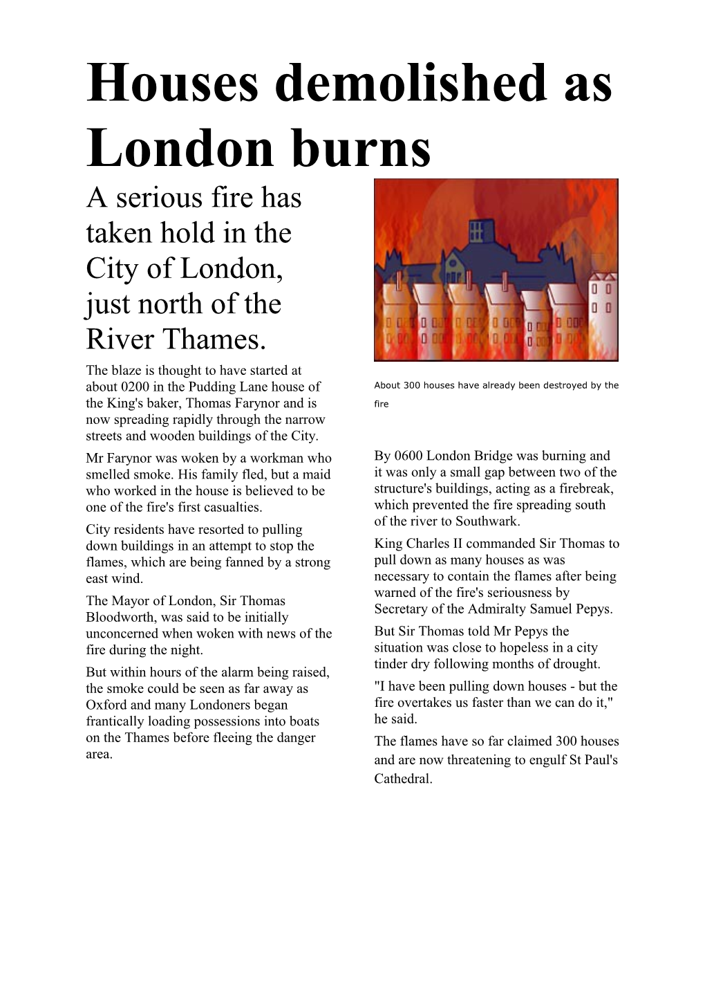 Houses Demolished As London Burns