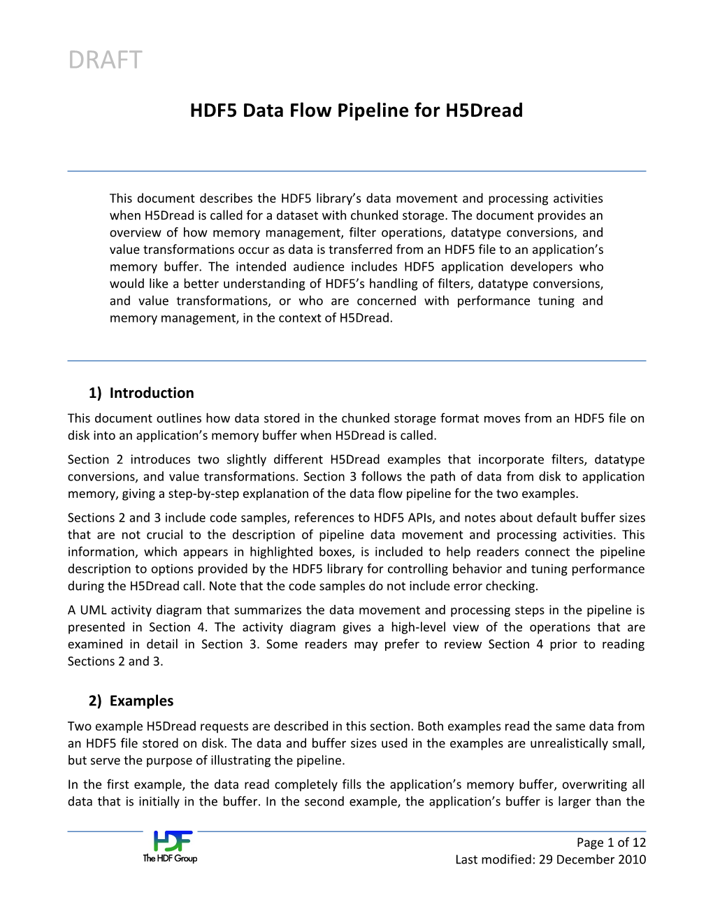 HDF5 Data Flow Pipeline for H5dread