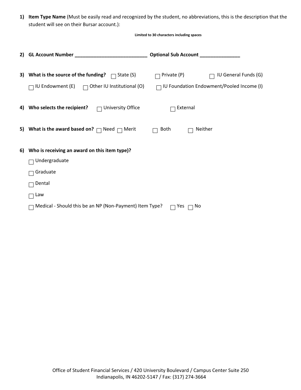 Item Type Request Form