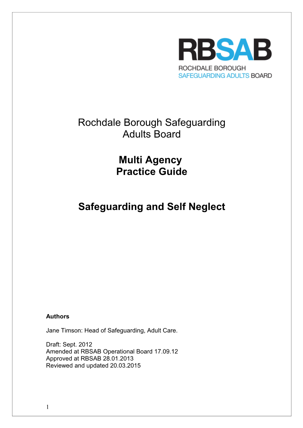 Safeguarding and Self Neglect