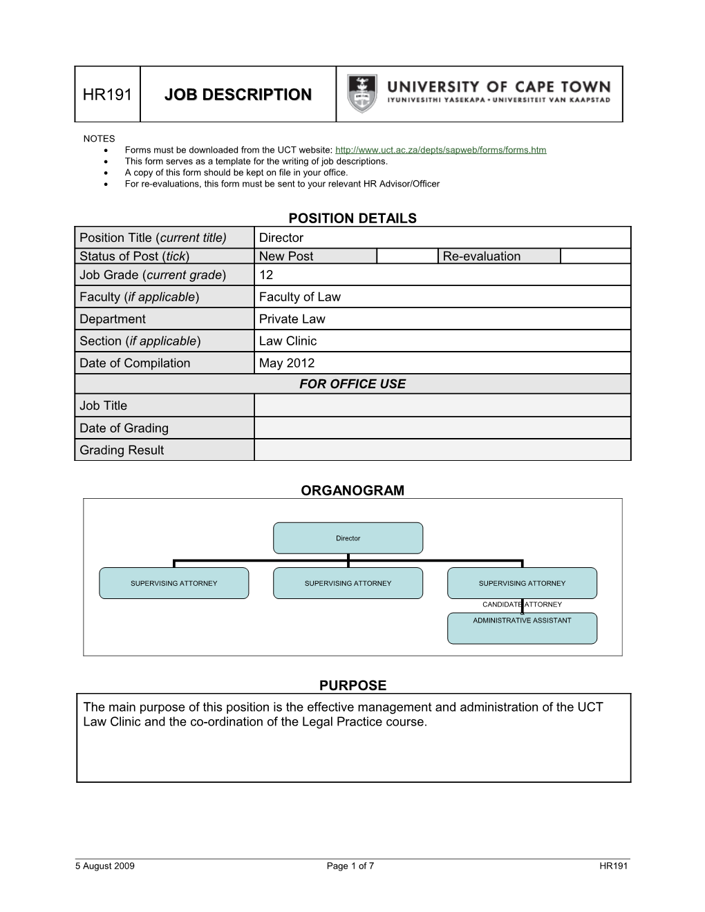 Forms Must Be Downloaded from the UCT Website