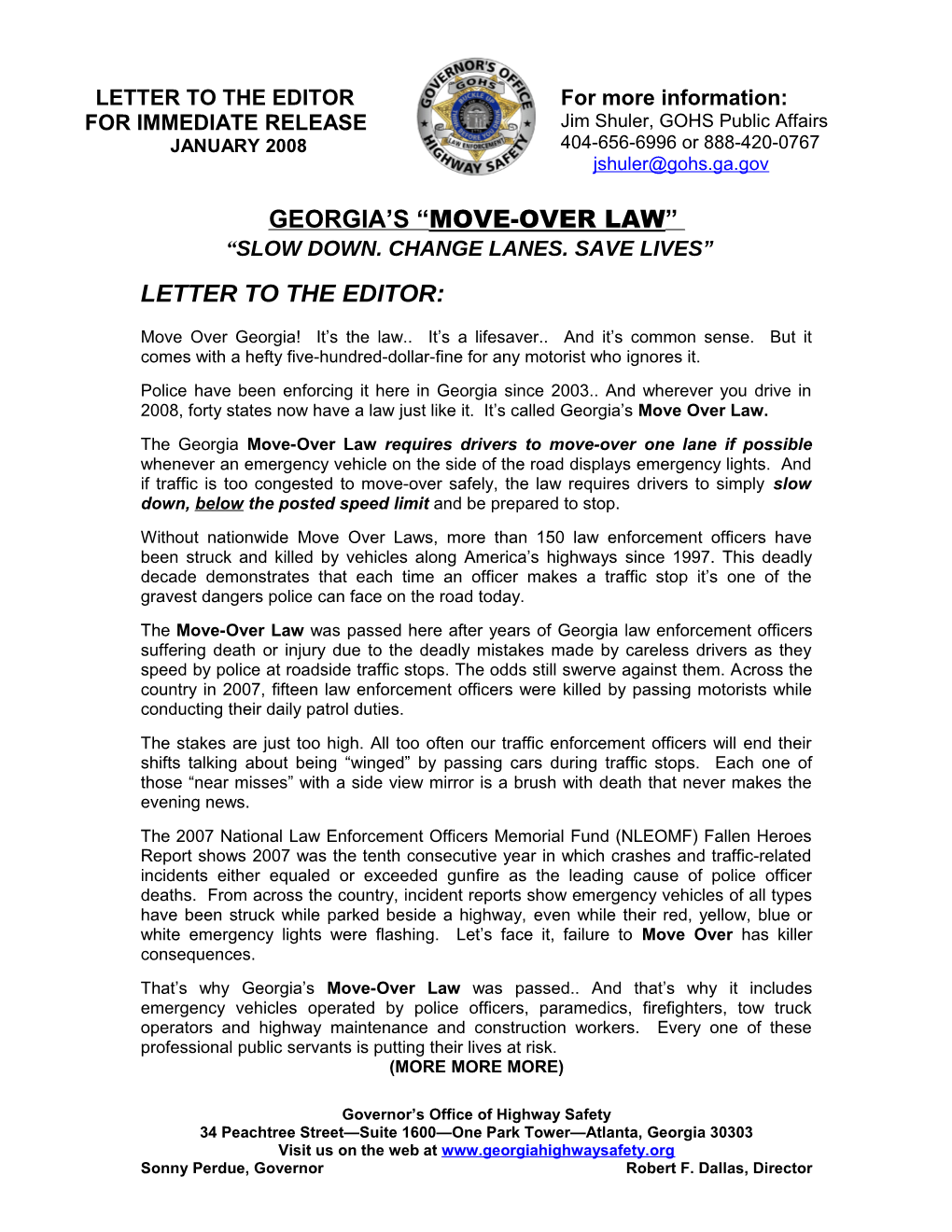 Georgia S Move-Over Law