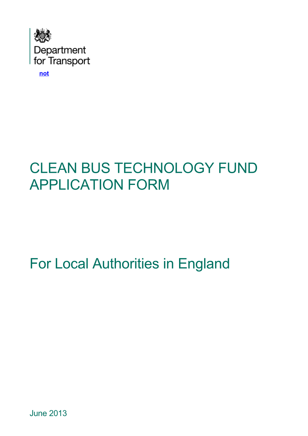 Green Bus Technology Fund Application Form