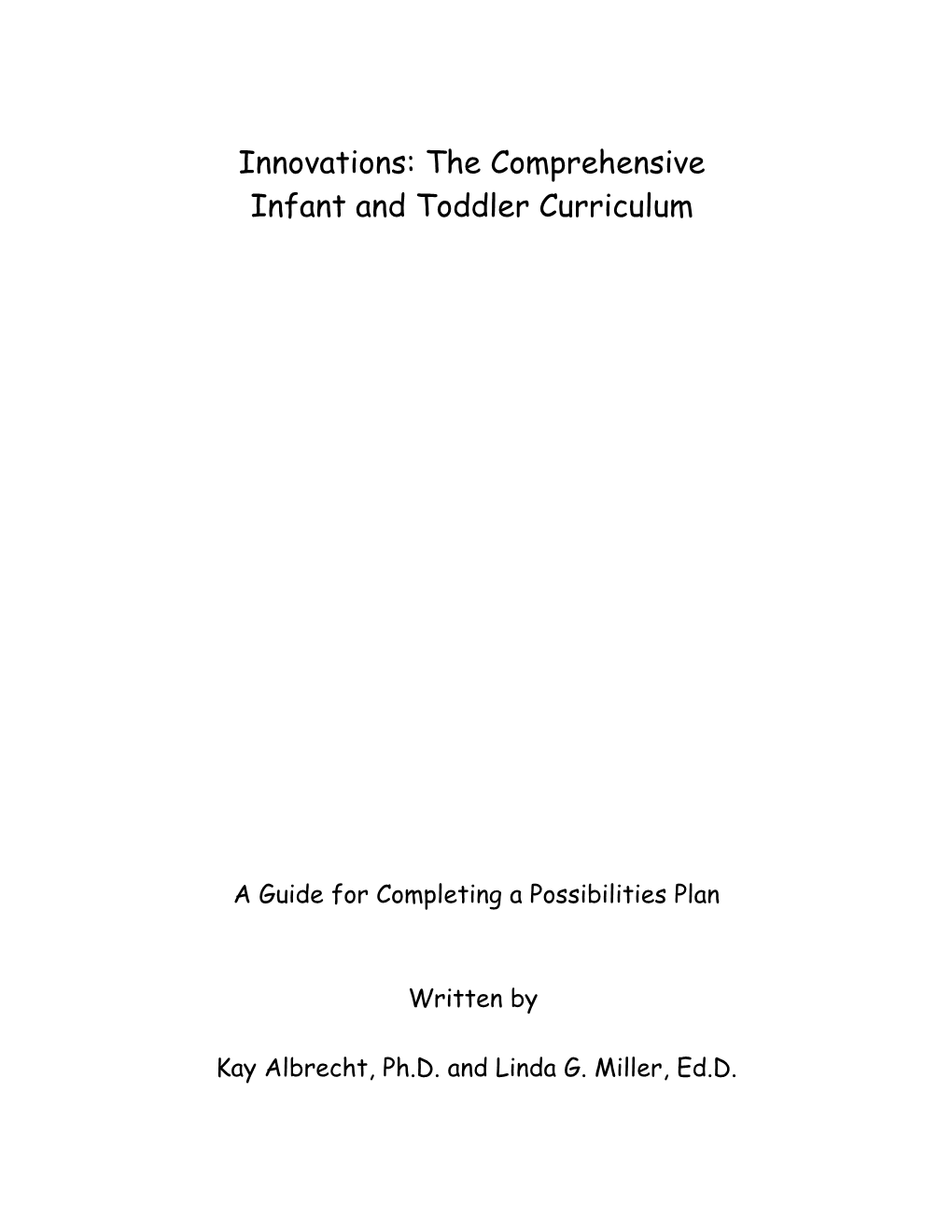 Innovations Curriculum Planning Process