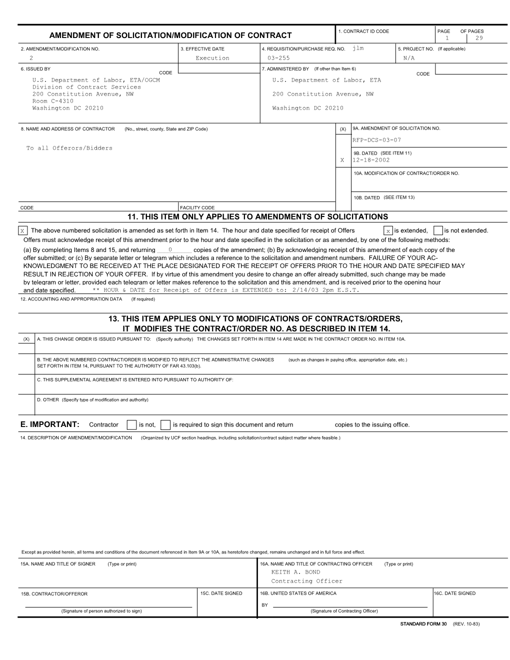 Amendment Ii - Rfp-Dcs-03-07