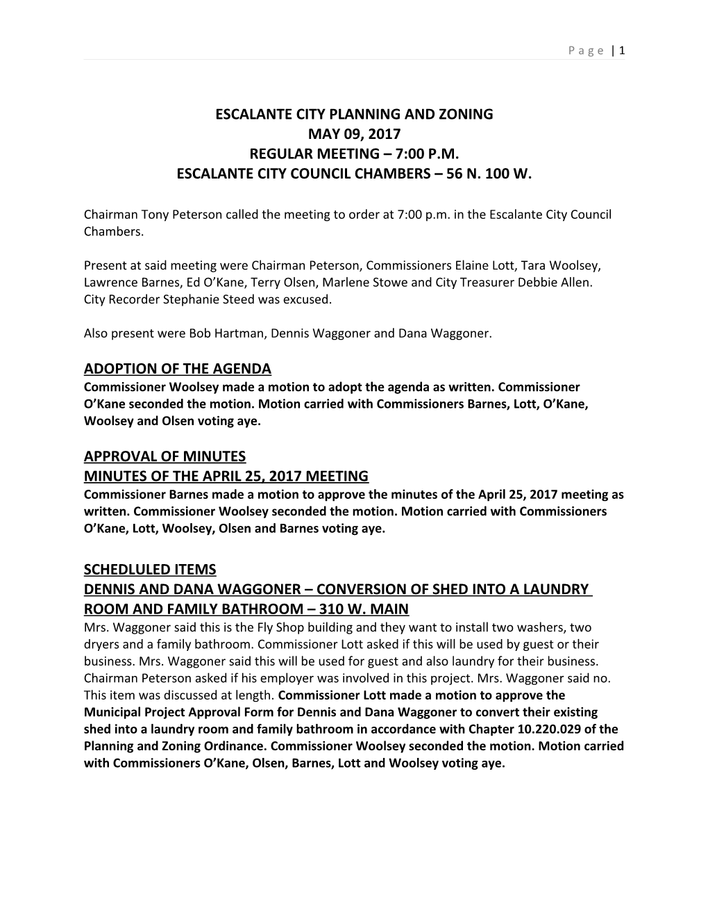 Escalante City Planning and Zoning