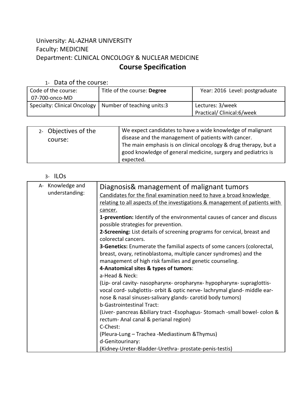 Department: CLINICAL ONCOLOGY & NUCLEAR MEDICINE