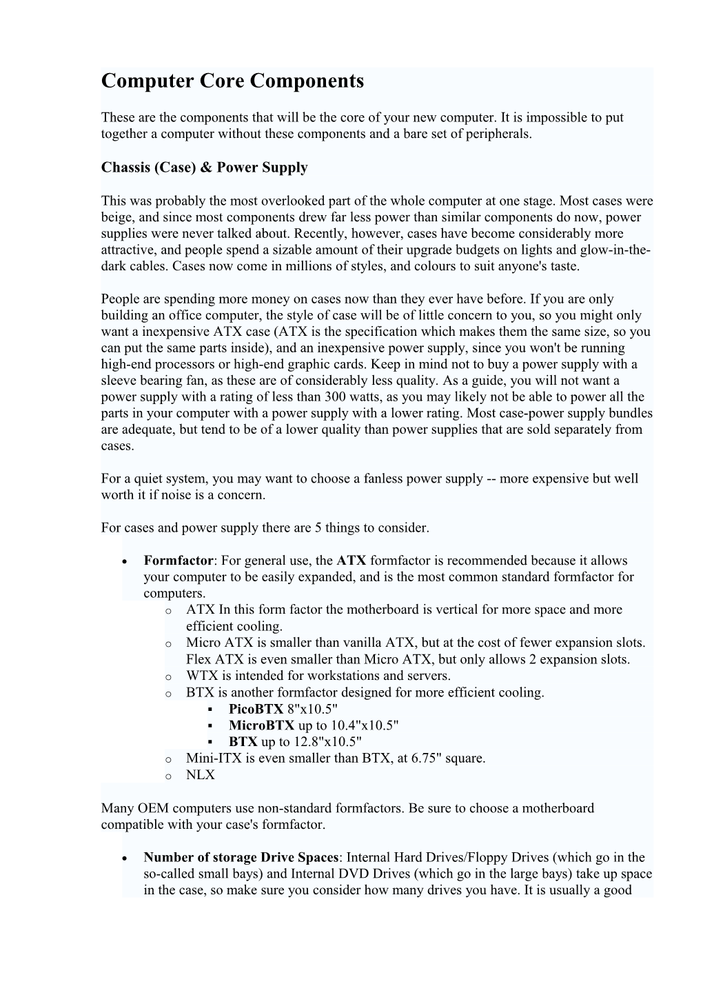 Computer Core Components