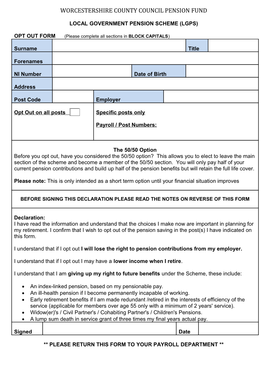 Worcestershire County Council Pension Fund