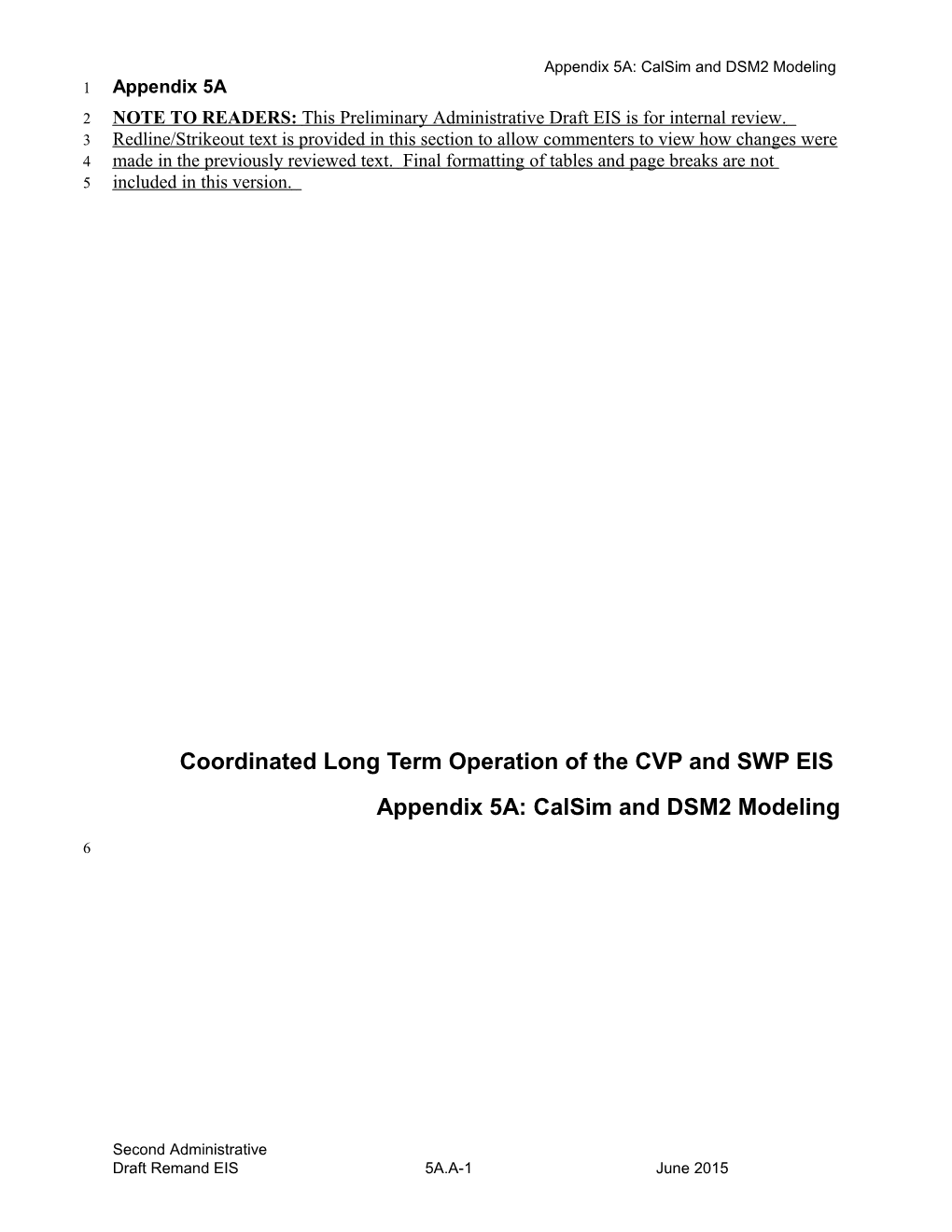 Coordinated Long Term Operation of the CVP and SWP EIS
