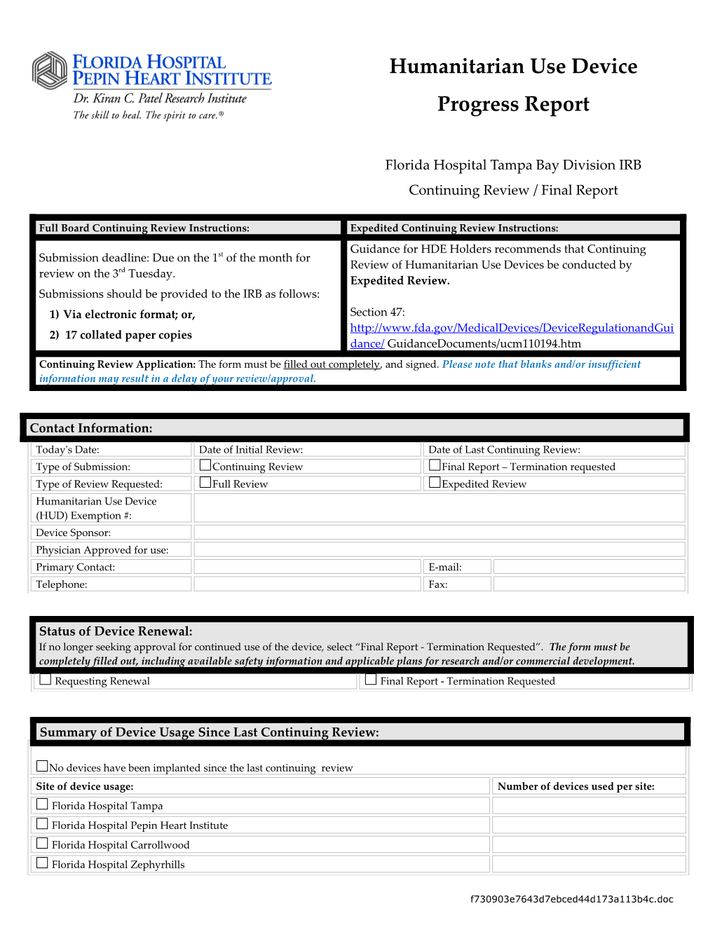 224 - Project Revision/Amendment Form